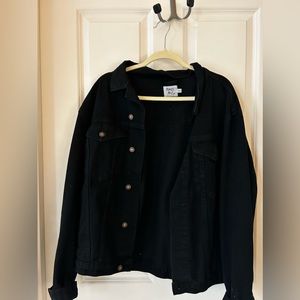 Princess Polly black denim oversized jean jacket size medium / large